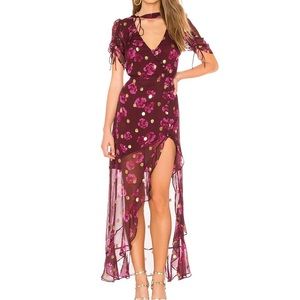 SOLD NWT For Love & Lemons Stella Maxi Dress, Pansy, size small